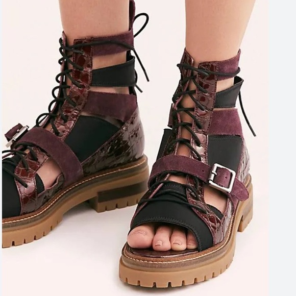 Free People Mandi Boot Sandals Brown Size EU 37 - US 7 NWOT - Picture 1 of 16